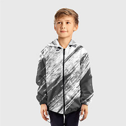 Ветровка с капюшоном детская The color is gray and white, цвет: 3D-черный — фото 2