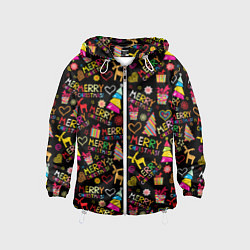 Детская ветровка Merry Christmas - паттерн