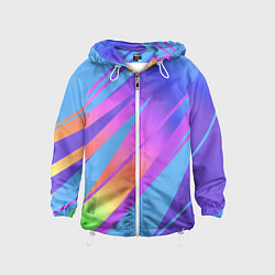 Детская ветровка Нежный голубой с розовыми полосами
