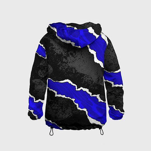 Детская ветровка BMW - синие разрывы / 3D-Черный – фото 2