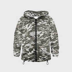 Ветровка с капюшоном детская Фактурный камуфляж, цвет: 3D-черный