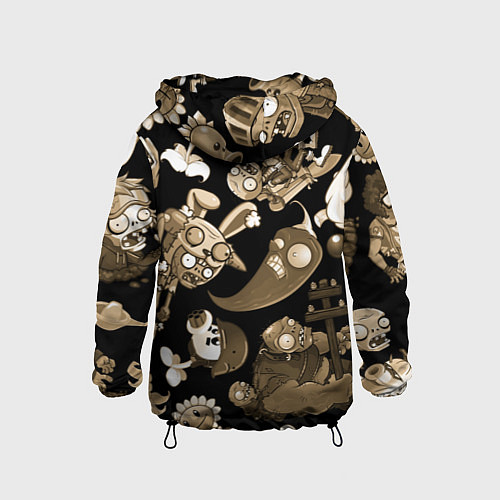 Детская ветровка Растения против зомби в бежевом цвете / 3D-Черный – фото 2