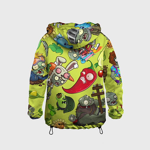 Детская ветровка Растения против зомби с героями / 3D-Черный – фото 2