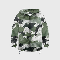 Детская ветровка Зеленый фактурный камуфляж