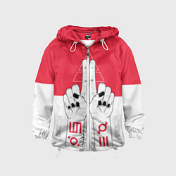 Ветровка с капюшоном детская 30 Seconds to Mars poster, цвет: 3D-белый