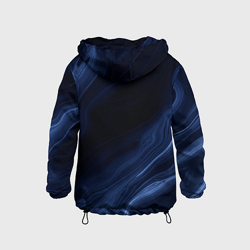 Детская ветровка Тёмный синий абстракция дымчатый / 3D-Черный – фото 2