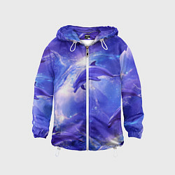 Детская ветровка Дельфины в волшебном море паттерн