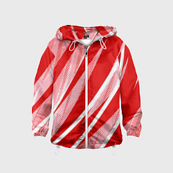 Детская ветровка Красно-белый абстракция с полосами