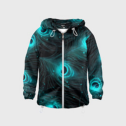 Детская ветровка Светящиеся перья павлина паттерн