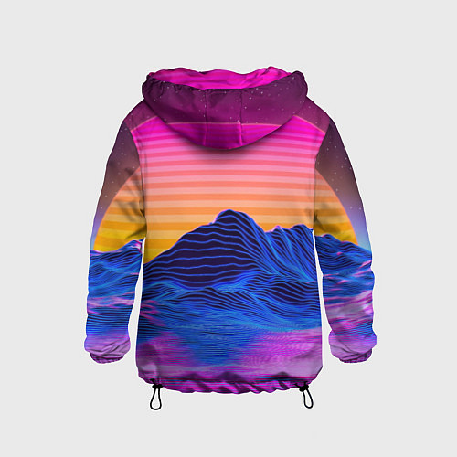 Детская ветровка Неоновый закат / 3D-Черный – фото 2