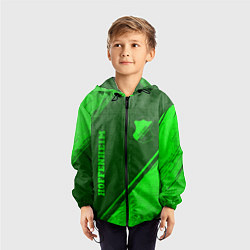 Ветровка с капюшоном детская Hoffenheim - green gradient вертикально, цвет: 3D-черный — фото 2
