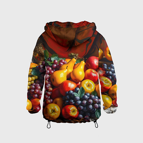 Детская ветровка Фруктовый натюрморт / 3D-Черный – фото 2