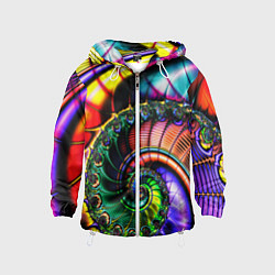 Детская ветровка Фрактальный узор неоновый