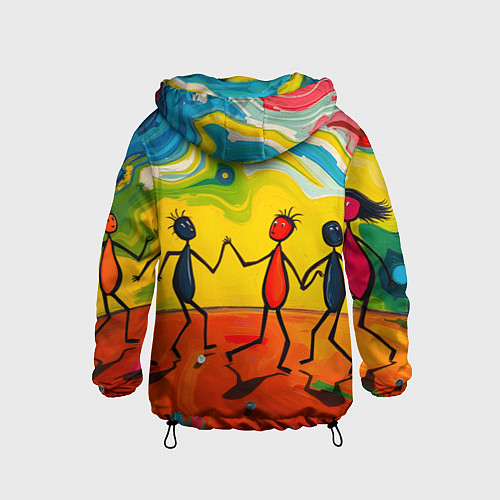 Детская ветровка Дружба человечков / 3D-Черный – фото 2