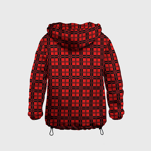Детская ветровка Красно-коралловый клетка / 3D-Черный – фото 2