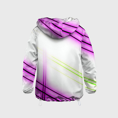 Детская ветровка Green white pink line / 3D-Белый – фото 2
