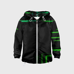 Ветровка с капюшоном детская Black green color, цвет: 3D-белый