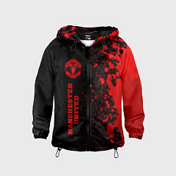 Ветровка с капюшоном детская Manchester United - red gradient по-вертикали, цвет: 3D-черный