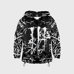 Ветровка с капюшоном детская Monster energy белые штрихи краско, цвет: 3D-черный