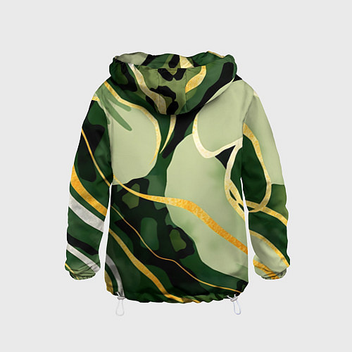 Детская ветровка Зеленый природный паттерн / 3D-Белый – фото 2