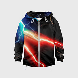 Ветровка с капюшоном детская Lightning light, цвет: 3D-белый