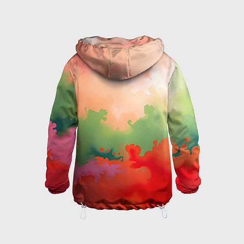 Детская ветровка Красные и зеленые облака / 3D-Белый – фото 2