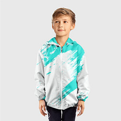 Ветровка с капюшоном детская Color white light blue, цвет: 3D-белый — фото 2