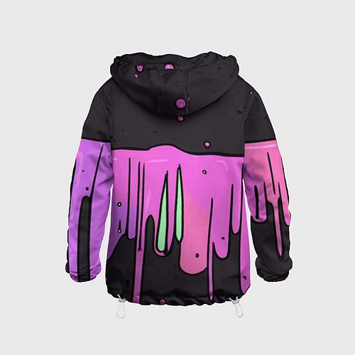 Детская ветровка Фиолетовая текстура на черном фоне / 3D-Белый – фото 2