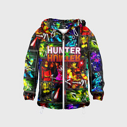 Ветровка с капюшоном детская Hunter x hunter neon anime, цвет: 3D-белый