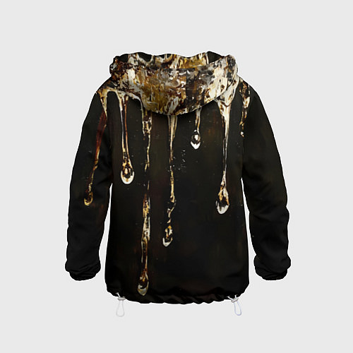 Детская ветровка Мед на коричневой текстуре / 3D-Белый – фото 2