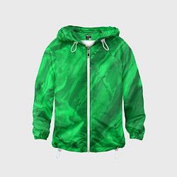 Детская ветровка Зелёный малахитовый абстракция камень