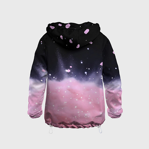 Детская ветровка Розовая текстура с лепестками / 3D-Белый – фото 2