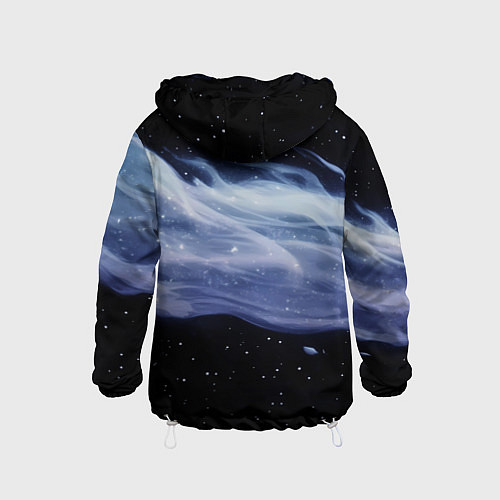 Детская ветровка Синяя волна в космосе - текстура / 3D-Белый – фото 2