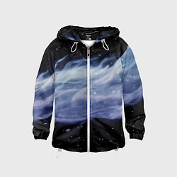 Детская ветровка Синяя волна в космосе - текстура