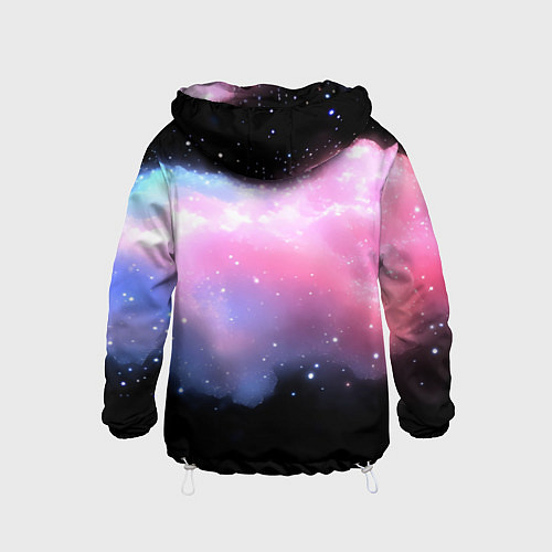 Детская ветровка Розово-голубое облако на черном фоне / 3D-Белый – фото 2