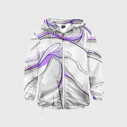 Детская ветровка Черные и фиолетовые линии на белом