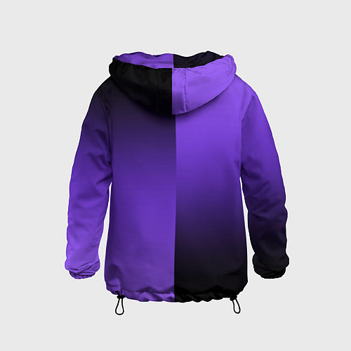 Детская ветровка Чёрно-сиреневый градиент пополам / 3D-Черный – фото 2