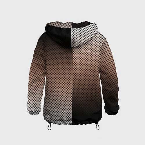 Детская ветровка Чёрно-коричневый текстурный градиент пополам / 3D-Черный – фото 2
