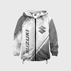Ветровка с капюшоном детская Suzuki - white gradient вертикально, цвет: 3D-черный