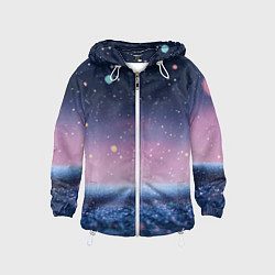 Детская ветровка Закат с блестками - текстура