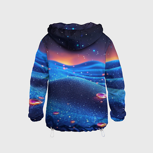 Детская ветровка Синяя дюна - текстура / 3D-Белый – фото 2