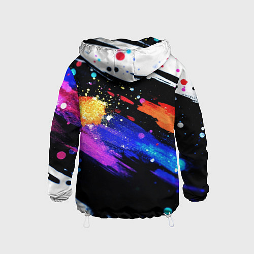 Детская ветровка Разноцветные блестящие кляксы - текстура / 3D-Белый – фото 2