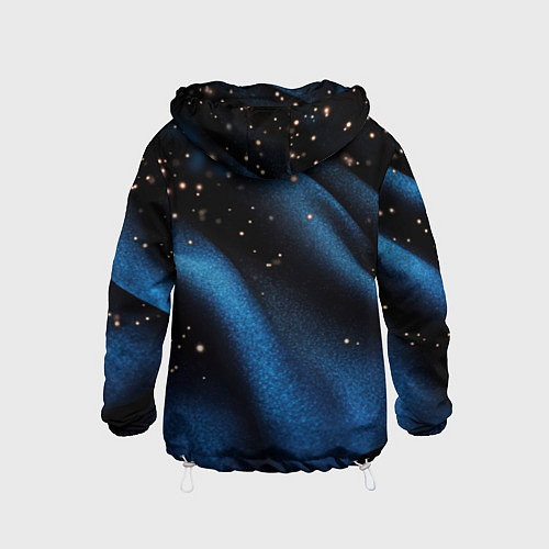 Детская ветровка Синяя волнистая текстура на черном / 3D-Белый – фото 2