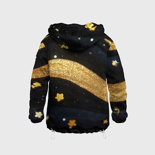 Детская ветровка Золотые волны текстура / 3D-Белый – фото 2