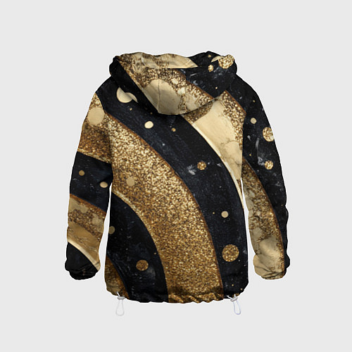 Детская ветровка Выпуклая золотая текстура на черном / 3D-Белый – фото 2