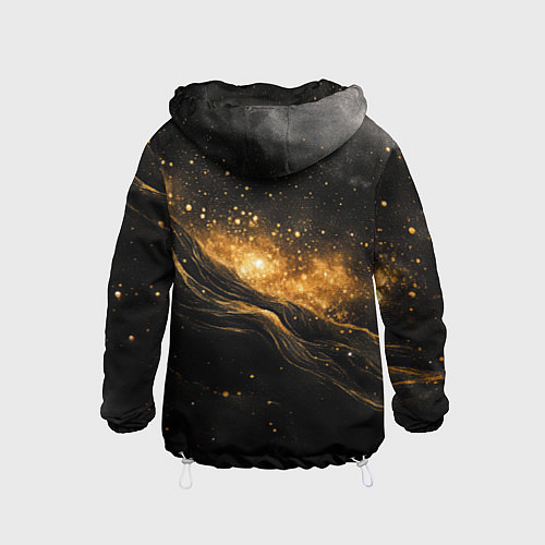 Детская ветровка Золотистое сияние на черной текстуре / 3D-Белый – фото 2