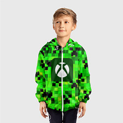 Ветровка с капюшоном детская Minecraft xbox, цвет: 3D-белый — фото 2