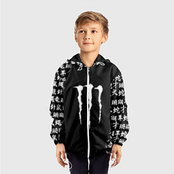 Ветровка с капюшоном детская Monster energy japan symbol, цвет: 3D-белый — фото 2