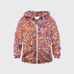 Детская ветровка Оранжево-розовый пёстрый паттерн мелкий рисунок