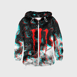 Детская ветровка Monster energy огонь глитч